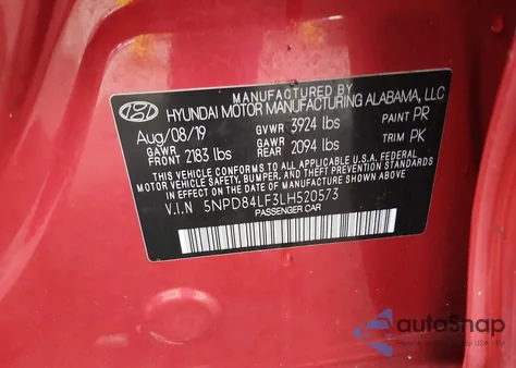 2020 Hyundai Elantra Sel from USA, damaged, VIN 5NPD84LF3LH520573
